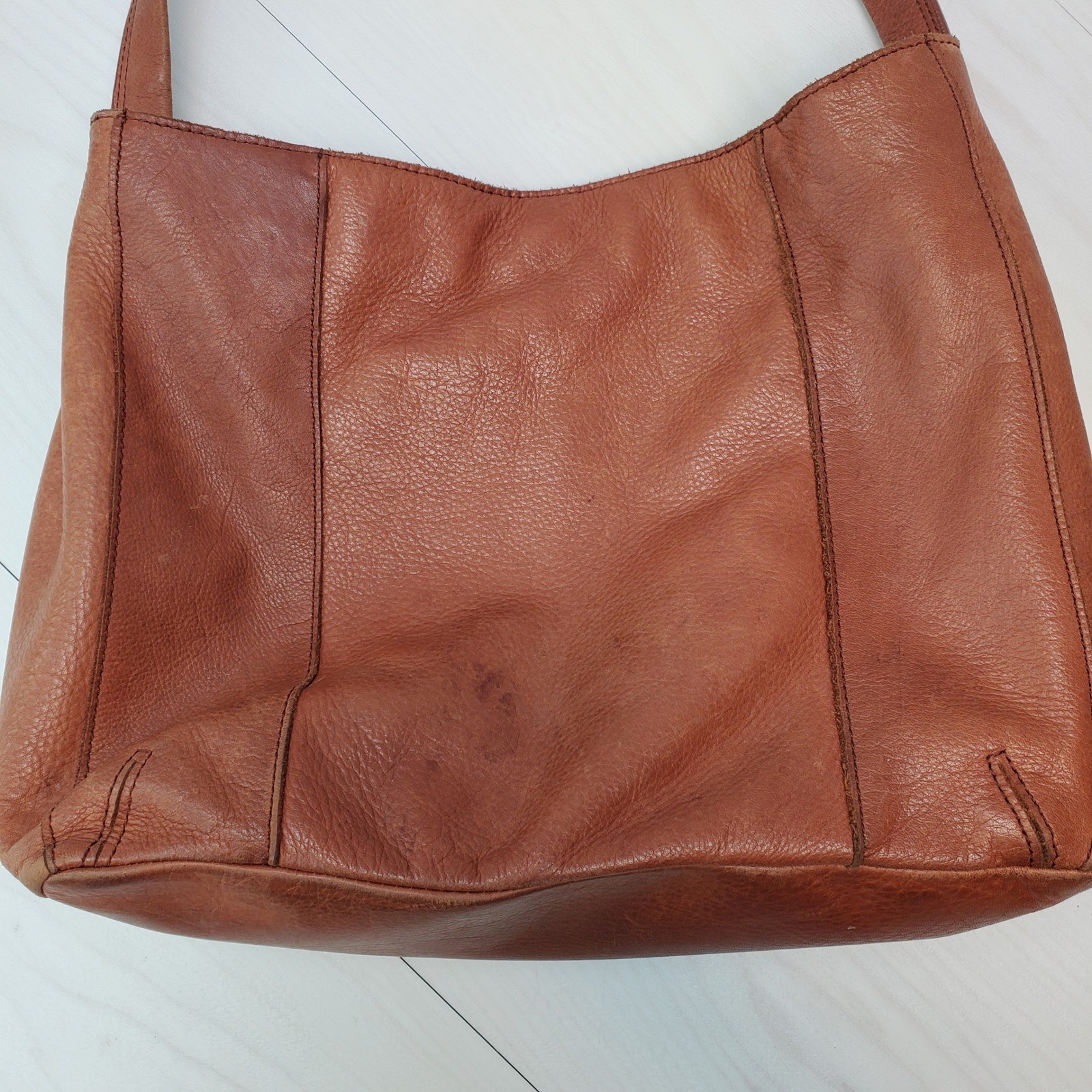 American Leather Co Brown Genuine Leather Shoulder Bag Hobo Style