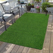 Artificial Grass Rug Indoor Outdoor Rug, 3x5Ft Dog Grass Mat with Drainage Ho...