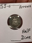 1853-O Arrows Seated Liberty Half Dime Almost Uncirculated AU Coin! Rare Type***