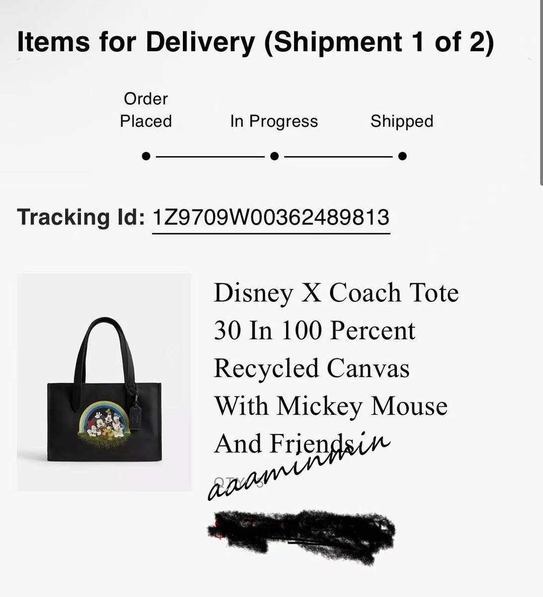 NWT Coach Disney X Coach Tote 30 Recycled Canvas With Mickey Mouse