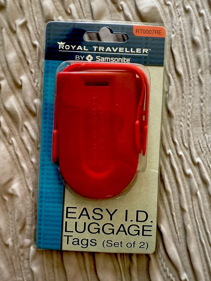 Samsonite Royal Traveller Easy I.D. Pack de 2 etiquetas de equipaje rojas nuevas precintadas Foto 2 de 4