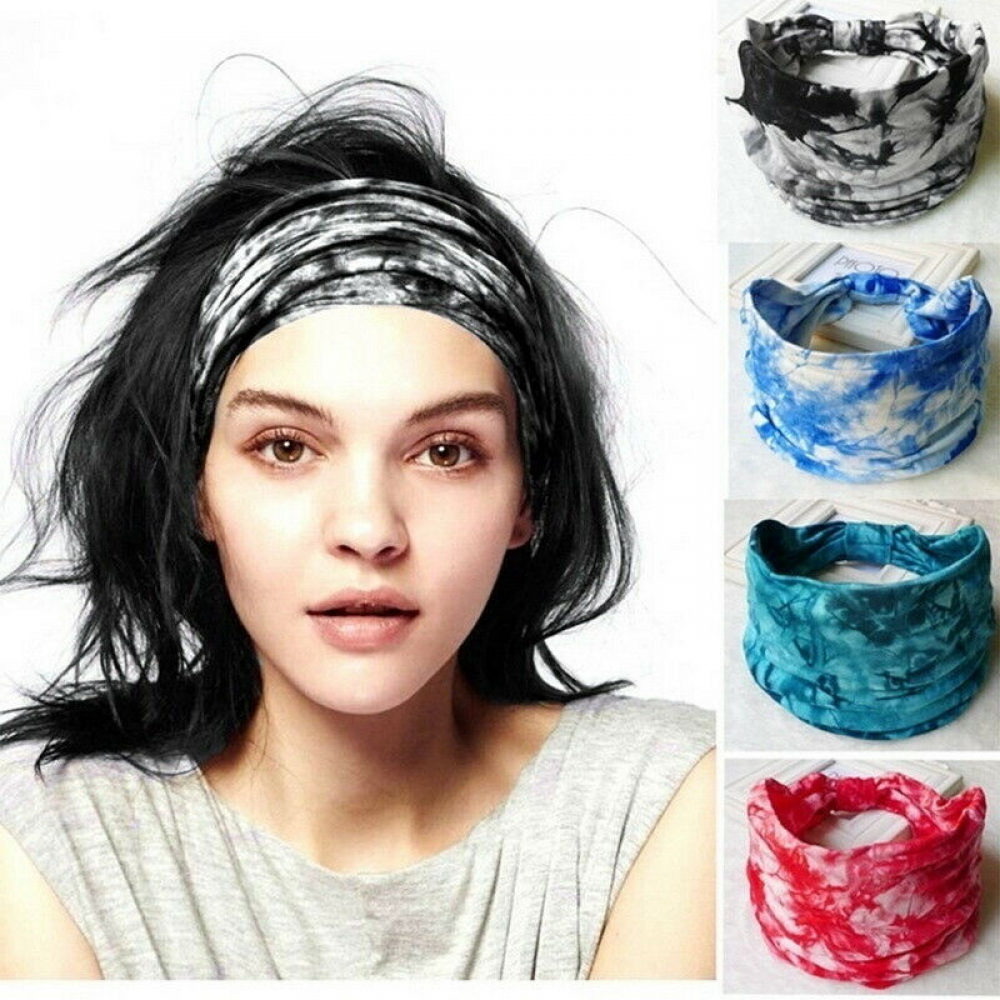 Women's Stretchy Turban Headband - Yoga Hair Wrap & Wide Bandana