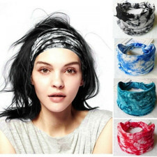 Women Elastic Turban Headbands Yoga Wrap Head Bandana Wide Hair Bands