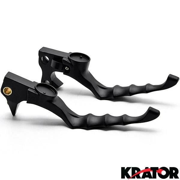 Black Hand Levers w/ Emblems for 2004-2015 Harley Davidson Sportsters XL / XR - Image 4 of 4