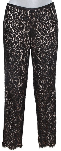 Lace Pant Floral Straight Leg Zipper 