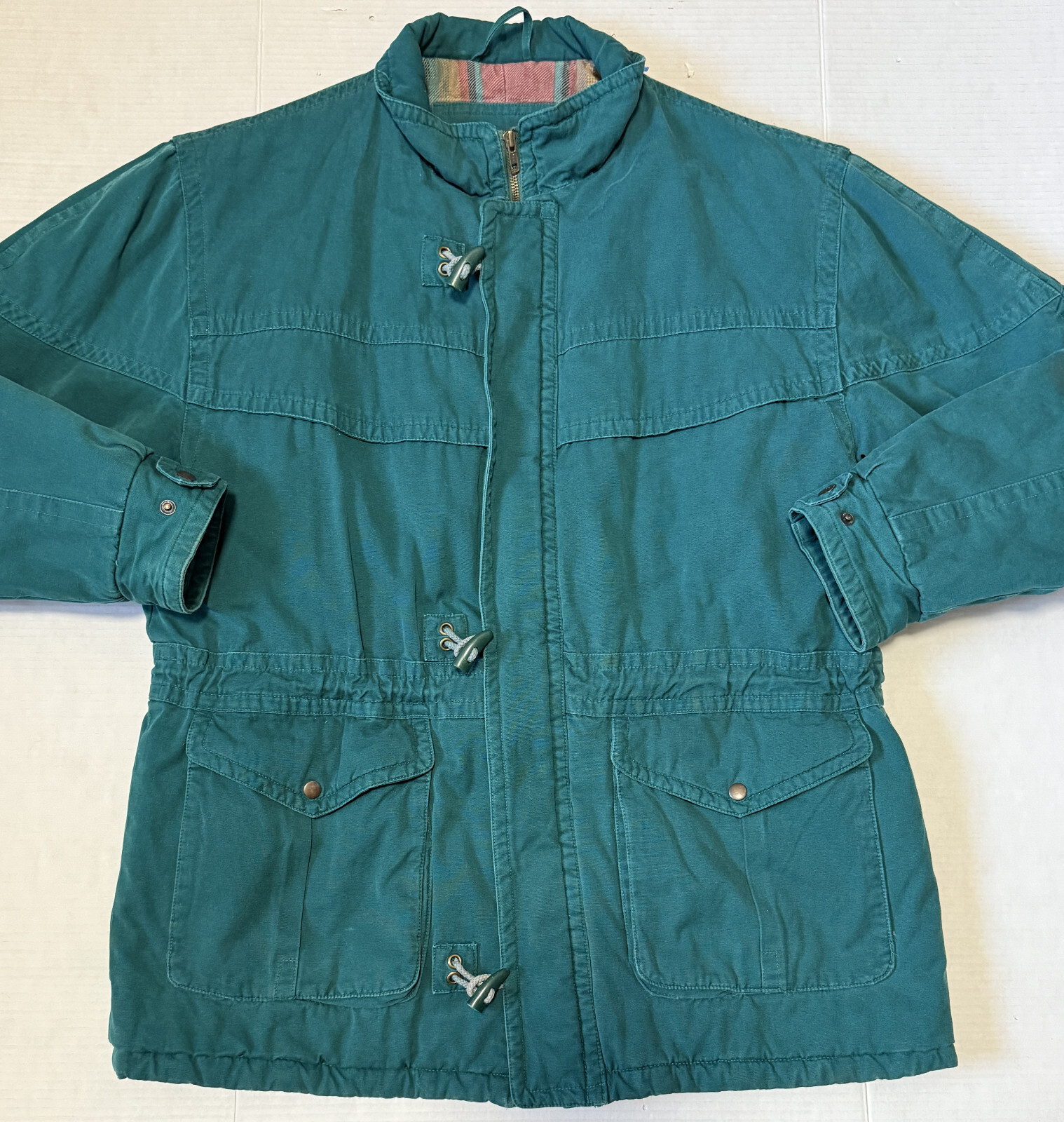 Men's Insulated Quilt-Lined Flannel Canvas Barn Coat Jacket - XL