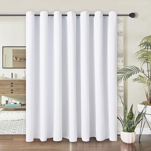 Thermal Blackout Room Divider Curtain - 10ft x 8ft, Greyish White Grommet Panel - 第 3/11 張圖片