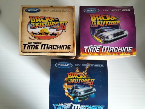 NIB SEALED Diecast Welly DELOREAN TIME MACHINE Back to the Future 1, 2, 3 1:24 - Picture 7 of 7