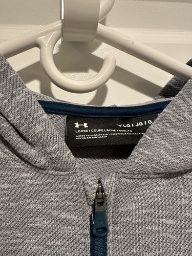 New Under Armour Boys Full Zip Up Hoodie Gray Blue Size Large NWT - Picture 5 of 6