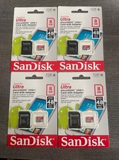 LOT OF 4 SanDisk Ultra 8GB Class 10 UHS-I MicroSDHC Card w Adapter