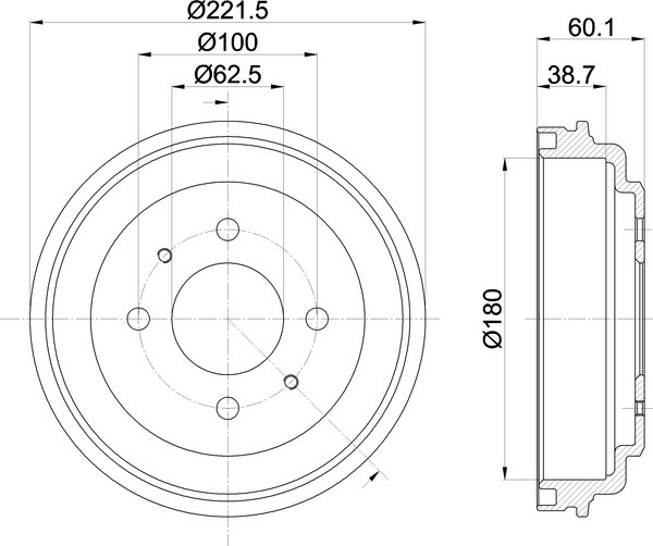 For Hyundai Amica / Atoz 1.0 i 1.1 0.8 LPG Mintex Brake Drum Rear Axle