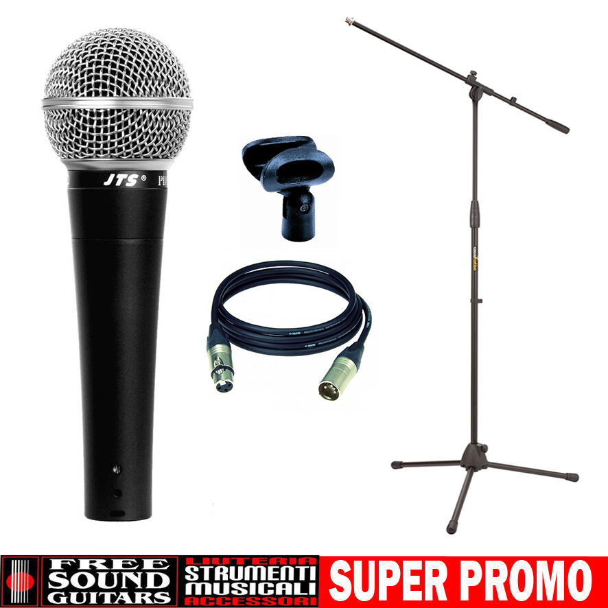 JTS PDM-1 MICROFONO DINAMICO PER CANTO VOCE KARAOKE + ASTA + CAVO + SUPPORTO
