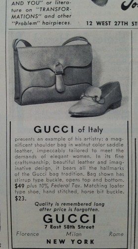 1955 Gucci Di Italia Donna Vintage Scarpe Borsellino da Borsetta Moda Ad |  eBay