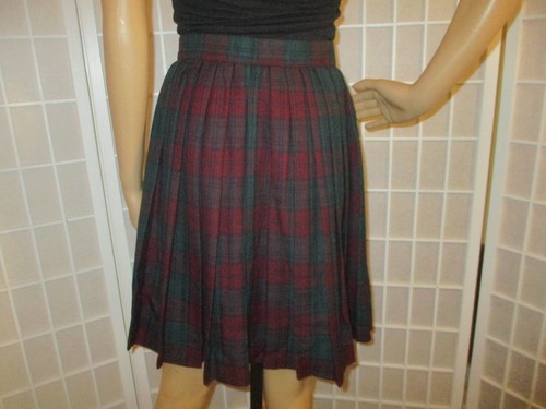 Rena Rowan for Saville vintage plaid pleated wrap kilt skirt - Picture 4 of 11
