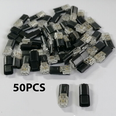 50 pcs Double-Wire Plug-in Connector, Cable Clamp with Locking Buckle, AWG 18-22