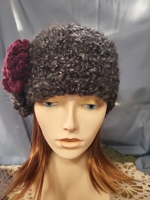 Hand Crochet Vintage Look Earwarmer Headband W/ Vintage Buttons
