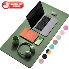 Large Leather Dual Sided Desk Pad Non-Slip Mouse Pad Office Home Writing Mat