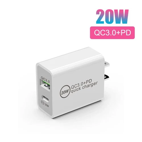 Enchufe USBC UK/EU/US Plug PD 20W Cargador Rápido Tipo C Adaptador Para iPhone Samsung - Imagen 2 de 14