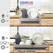 Image of GEM+ | Expanding Dish Drying Rack Adjustable Draining & Aluminum Frame 30-52cm