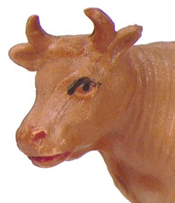 Cow Celluloid Toy Christmas Putz Decoration Train Display 51 Brown USA Vintage