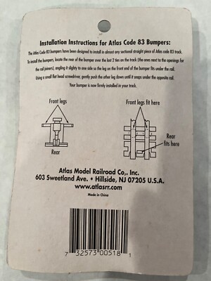 Atlas HO Scale Code 83 Track Bumpers - Pack Of 4 (#518) 8 thumbnail image
