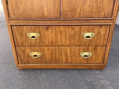 Vintage Drexel Heritage Passage 2 Door Drawer Lited TV Cabinet