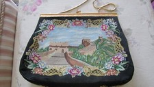 Rare Vintage large petit point purse evening bag
