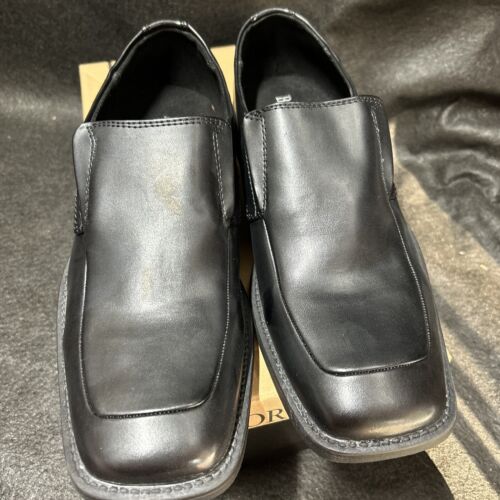 Borelli Black Mens Dress Shoes Slip On New 10M With Box