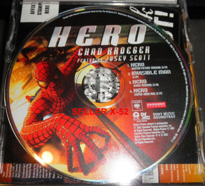 Hero CD Spider-man movie hit single Chad Kroegger Josey Scott
