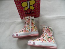 LULU by REPLAY beautiful high top sneakers white floral pattern with beads size 28-31 NEW