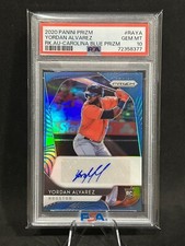 2020 Panini Prizm Yordan Alvarez Carolina Blue Rookie Auto SSP /25