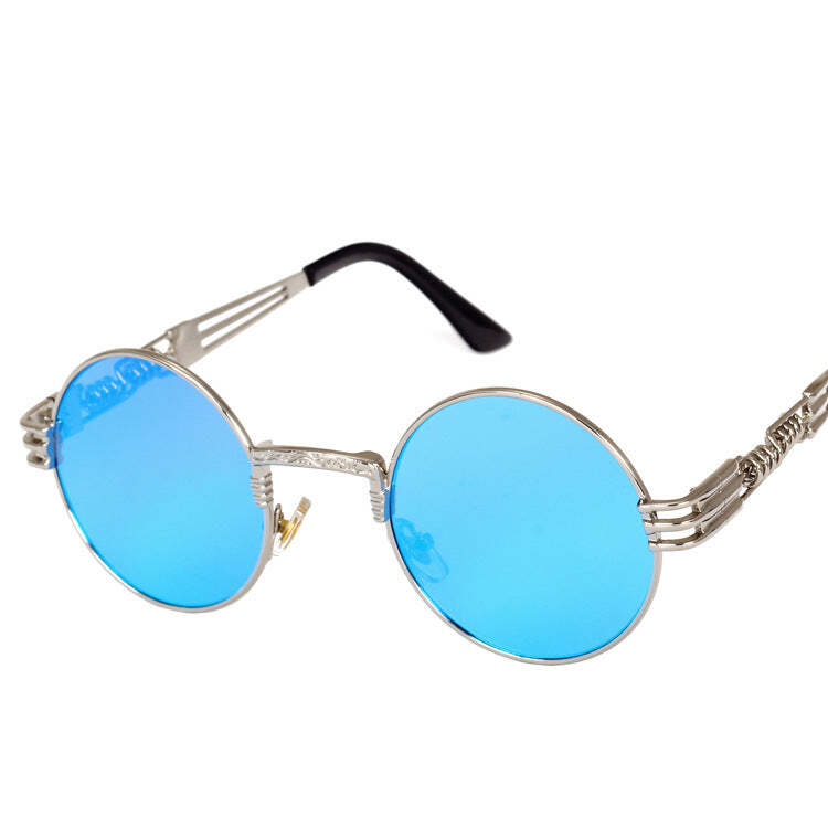 Steampunk Round Frame Sunglasses for Men & Women Trendy Travel Accessory