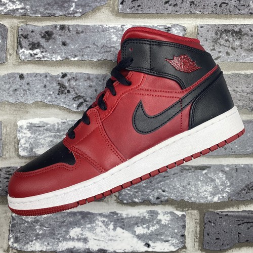 Nike Air Jordan 1 Mid (GS) Gym Red âREVERSE BREDâ Size 7Y/W8.5 (554725 600) | eBay
