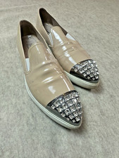 Miu Miu Women s Tan Patent Leather Flats Shoes Size US 7 39 EU