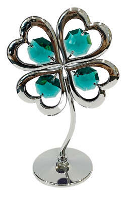 Crystocraft Kristall 4 (vier) Blatt Kleeblatt Ornament Swarovski Elements Geschenk verpackt 