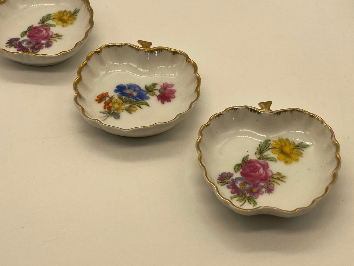 Vintage Lefton China Hand Painted 7161 Fruit Shape Set of 4 Tea