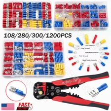 300/1200Pcs Car Wire Assorted Insulated Electrical Terminal Connectors Crimp Kit