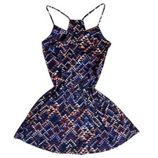 Banana Republic Racerback Geometric Pattern Fitted Flare Mini Dress