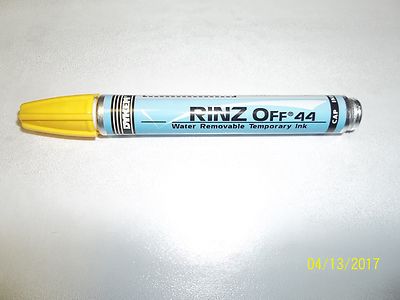 Dykem #44757 RINZ Off 44 temporary removable ink marker pen YELLOW medium tip