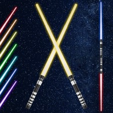 2Pcs Light Saber 7 Colors Changeable LED Light Up Sword Retractable Sword -