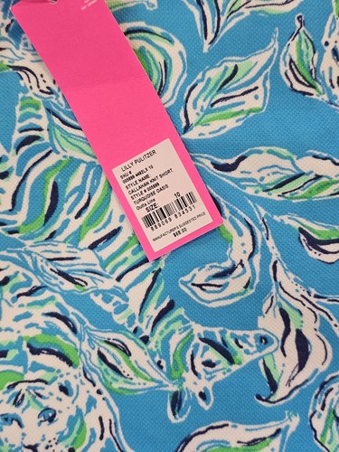 Neu mit Etikett Lilly Pulitzer Shorts Größe 10 in Outta Line türkis Oasis Kollektion - Bild 3 von 3