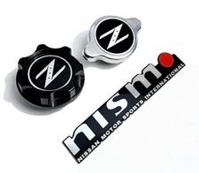 ENGINE RADIATOR CAP + OIL CAP BLACK BDC FOR NISM-O Z 300ZX 350Z 370Z JDM 