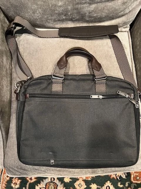 TUMI Alpha Bravo 'Yuma' Gray / Brown Nylon Slim Briefcase - 22631DGHE - Image 2 of 4
