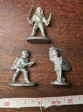 Lot 3 VTG Grenadier Ral Partha Dungeons Dragon Warrier Soldier 80s Figure Pewter