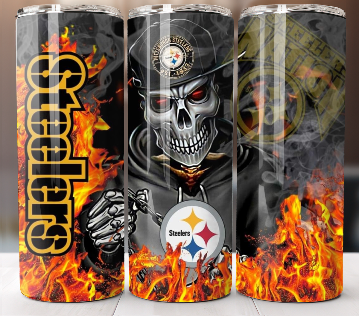 Pittsburgh Steelers Tumbler 20oz Insulated Stainless Travel Mug Cup Straw  Lid