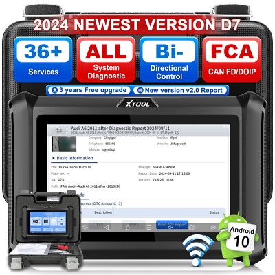 XTOOL D7 Full Systems Diagnosis Scanner Tool FCA Bi-directional Control Auto VIN