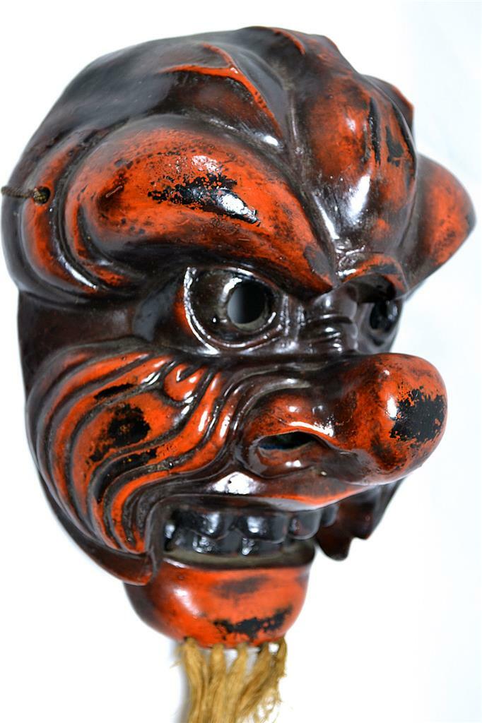 Japanese Traditional Bugaku Mask NASORI (納曽利) Demon Noh Kagura