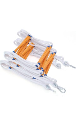 5M 16Feet Safety Balcony Fire Escape Ladder with Hooks Carabiner
