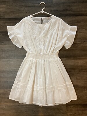 GB Gianni Bini White Dress Lace and Crochet Detail SZ L Bridal Shower NWT |  eBay