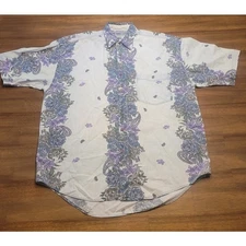 VTG Nine Twenty East Men’s M Floral Button Down Shirt Aloha Surf Style GVC